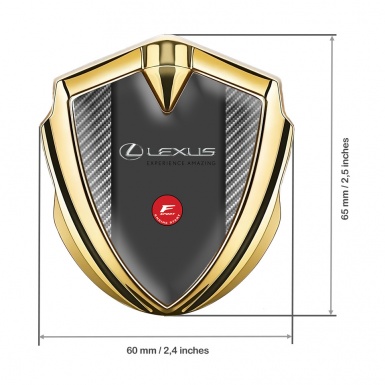 Lexus Emblem Metal Badge Gold Light Carbon Fiber F Sport Edition