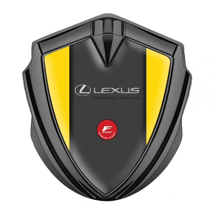 Lexus 3d Emblem Badge Graphite Yellow Background F Sport Edition