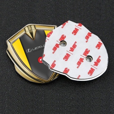 Lexus 3d Emblem Badge Gold Yellow Background F Sport Edition
