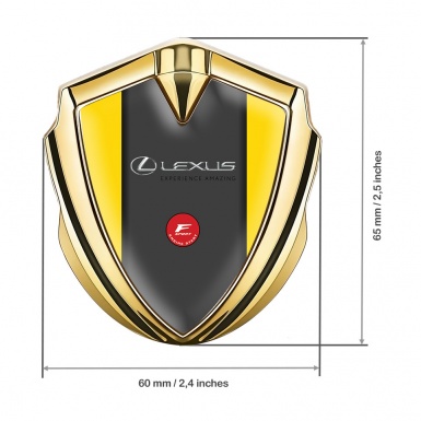 Lexus 3d Emblem Badge Gold Yellow Background F Sport Edition