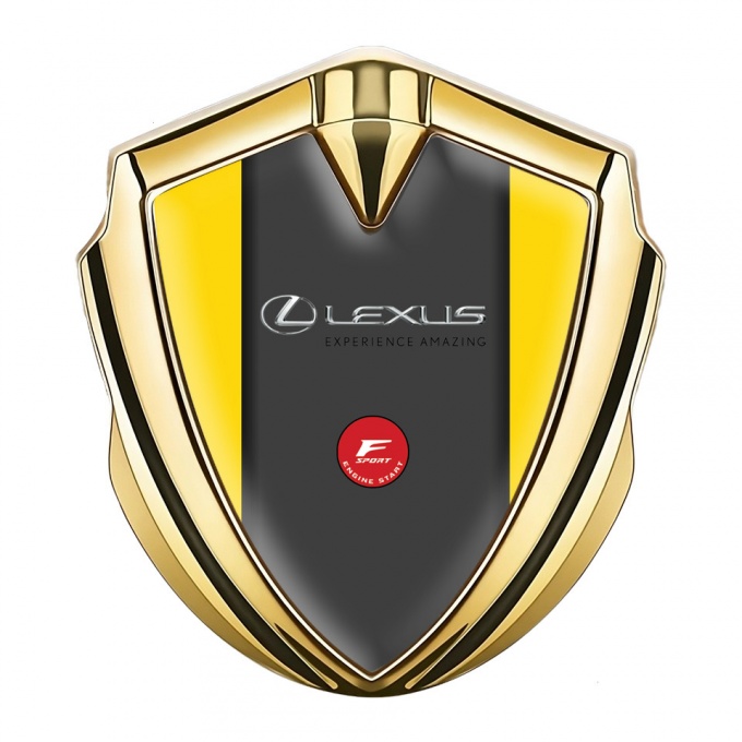 Lexus 3d Emblem Badge Gold Yellow Background F Sport Edition