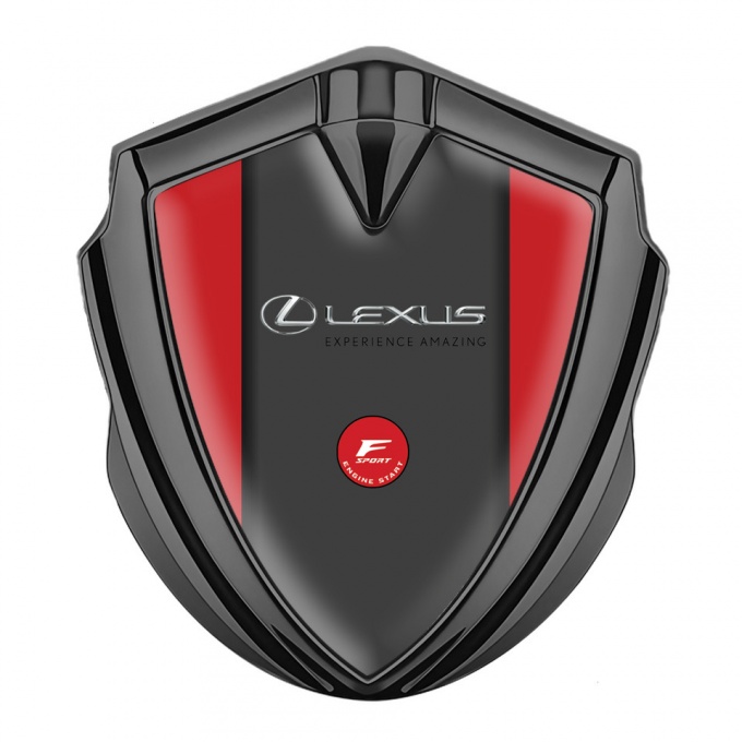 Lexus Emblem Car Badge Graphite Red Background F Sport Design