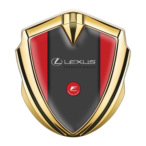 Lexus Emblem Car Badge Gold Red Background F Sport Design