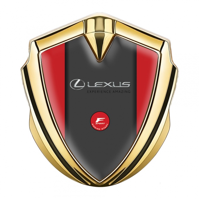 Lexus Emblem Car Badge Gold Red Background F Sport Design