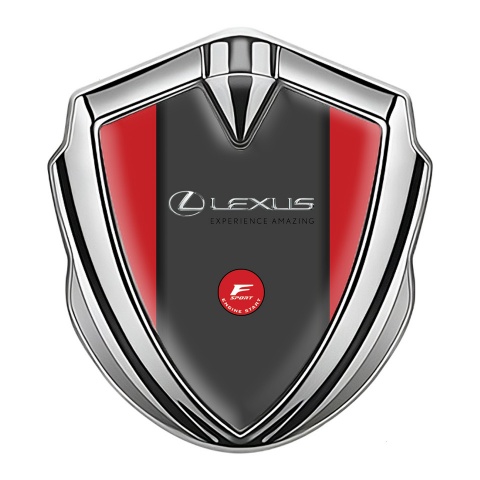 Lexus Emblem Car Badge Silver Red Background F Sport Design