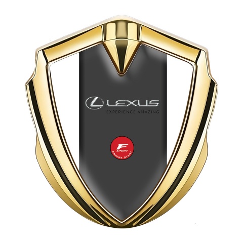Lexus Bodyside Emblem Self Adhesive Gold White Fill F Sport Design