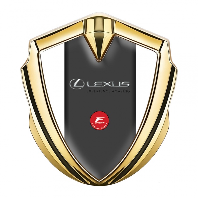 Lexus Bodyside Emblem Self Adhesive Gold White Fill F Sport Design