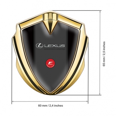 Lexus Metal Domed Emblem Gold Black Base F Sport Design