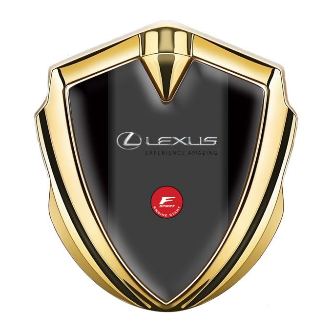 Lexus Metal Domed Emblem Gold Black Base F Sport Design