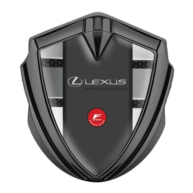 Lexus Badge Self Adhesive Graphite Hexagon Elements F Sport Edition