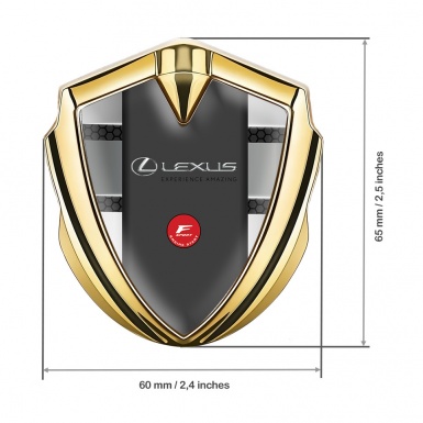 Lexus Badge Self Adhesive Gold Hexagon Elements F Sport Edition