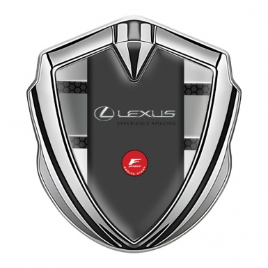 Lexus Badge Self Adhesive Silver Hexagon Elements F Sport Edition