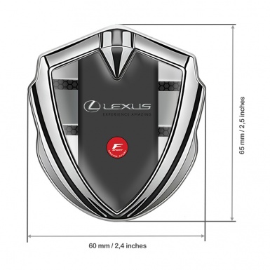 Lexus Badge Self Adhesive Silver Hexagon Elements F Sport Edition