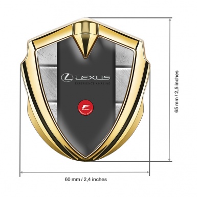 Lexus Emblem Badge Self Adhesive Gold Stone Slabs F Sport Edition