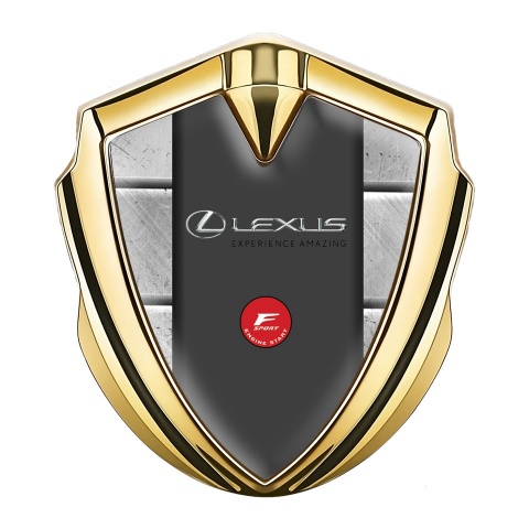 Lexus Emblem Badge Self Adhesive Gold Stone Slabs F Sport Edition