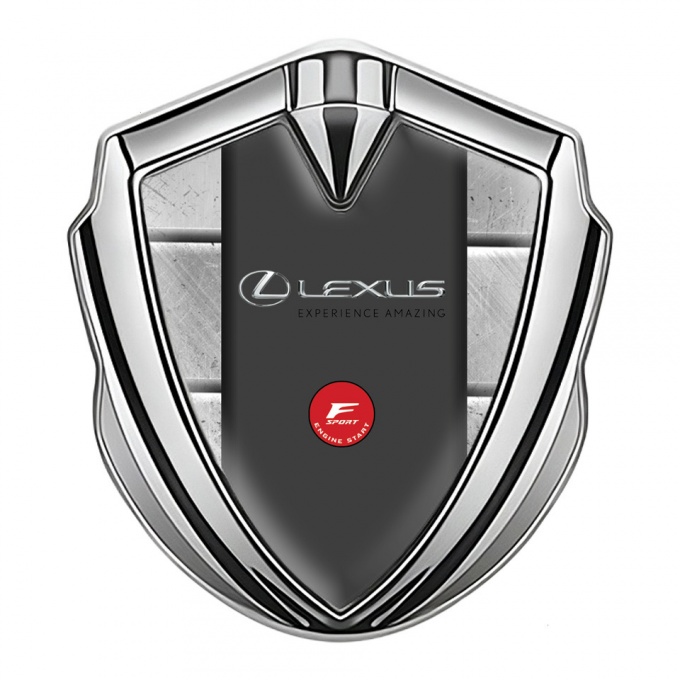 Lexus Emblem Badge Self Adhesive Silver Stone Slabs F Sport Edition