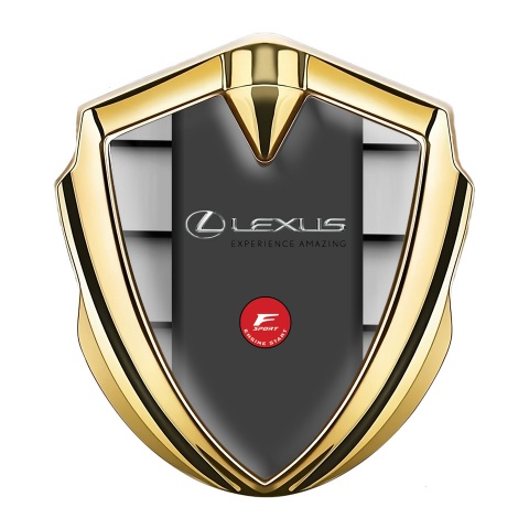 Lexus Emblem Fender Badge Gold Front Grille Motif F Sport Design