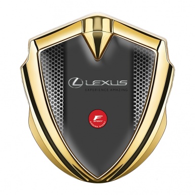 Lexus Metal Emblem Self Adhesive Gold Perforated Grate F Sport Logo