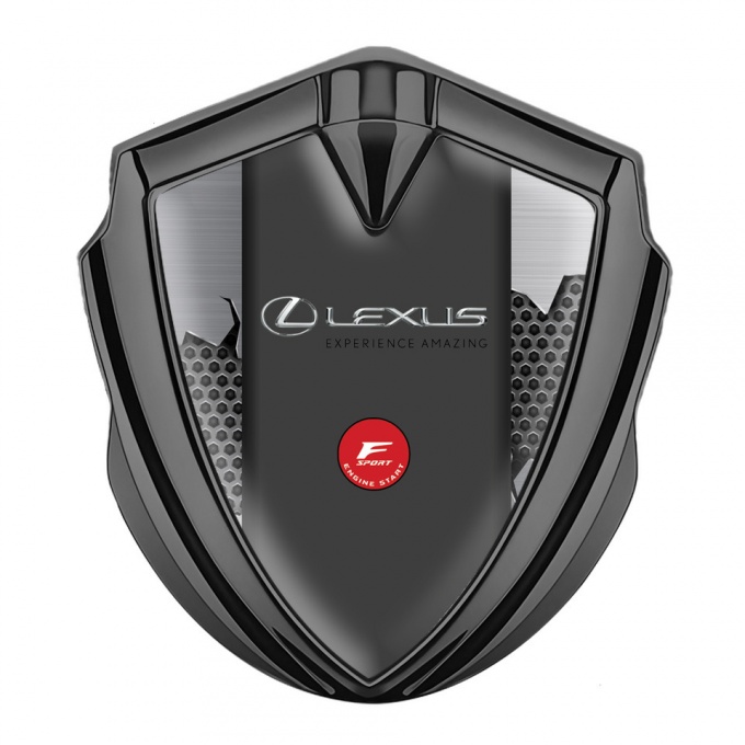 Lexus Fender Emblem Badge Graphite Broken Steel Texture F Sport Logo