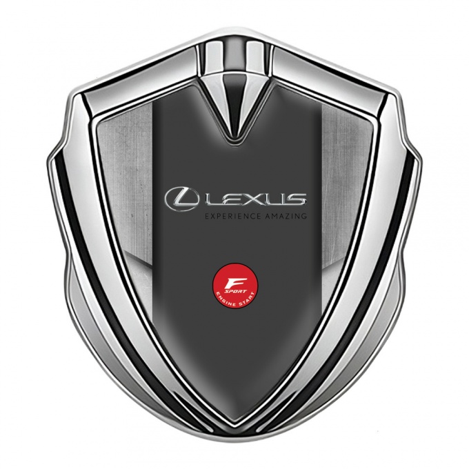 Lexus Emblem Trunk Badge Silver Tarmac Texture Frame F Sport Logo