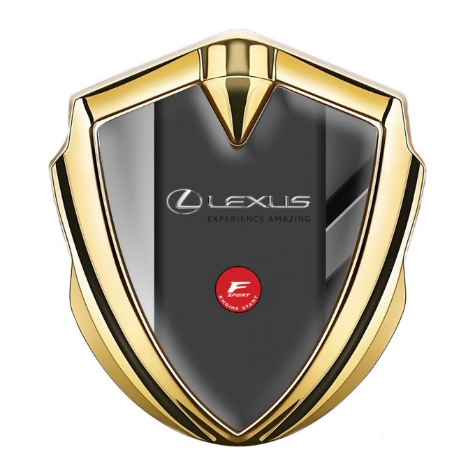Lexus Emblem Self Adhesive Gold Steel Details F Sport Logo Design