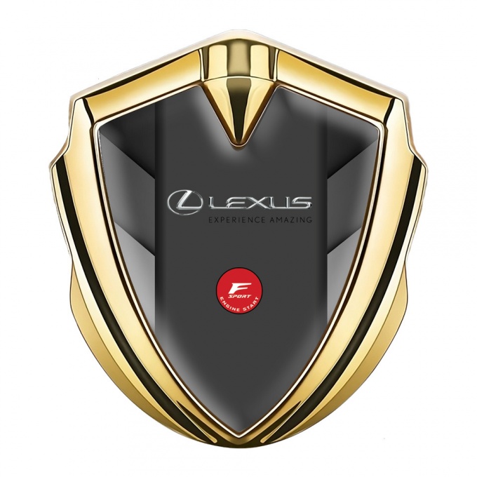 Lexus Metal Emblem Badge Gold Grey Elements F Sport Logo Design