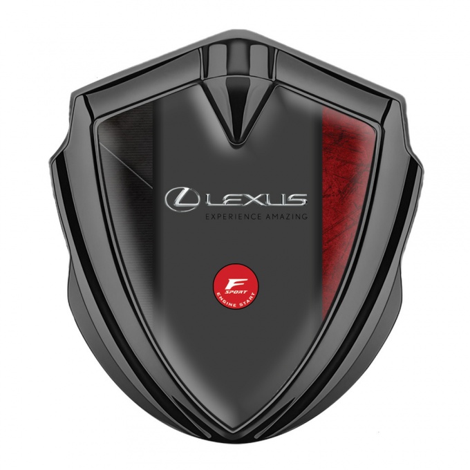 Lexus Domed Emblem Badge Graphite Red Texture F Sport Logo Design