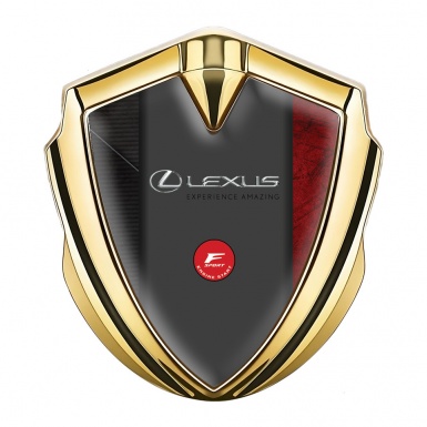 Lexus Domed Emblem Badge Gold Red Texture F Sport Logo Design