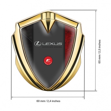 Lexus Domed Emblem Badge Gold Red Texture F Sport Logo Design