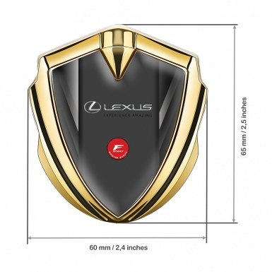 Lexus Emblem Ornament Gold Grey Stripes F Sport Logo Design