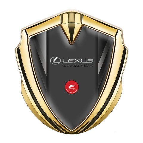 Lexus Emblem Ornament Gold Grey Stripes F Sport Logo Design