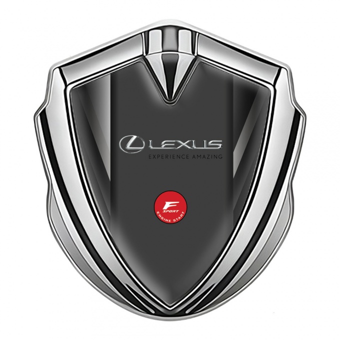 Lexus Emblem Ornament Silver Grey Stripes F Sport Logo Design