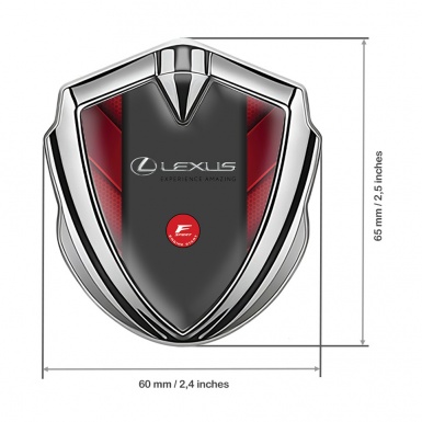 Lexus Bodyside Domed Emblem Silver Crimson Hex F Sport Logo Design