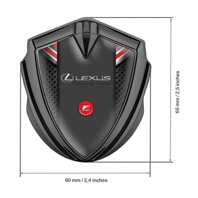 Lexus Emblem Metal Badge Graphite Red Ribbons F Sport Logo Edition ...
