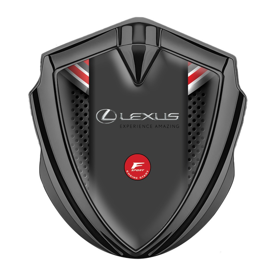 Logo F Sport 3D En Métal Noir Et Rouge - Emblème Voiture Autocollant - Badge Pour Coffre - 100x30 Mm Et 66x47 Mm