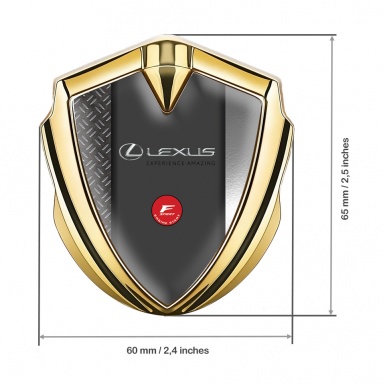 Lexus 3d Emblem Badge Gold Dark Treadplate F Sport Logo Edition