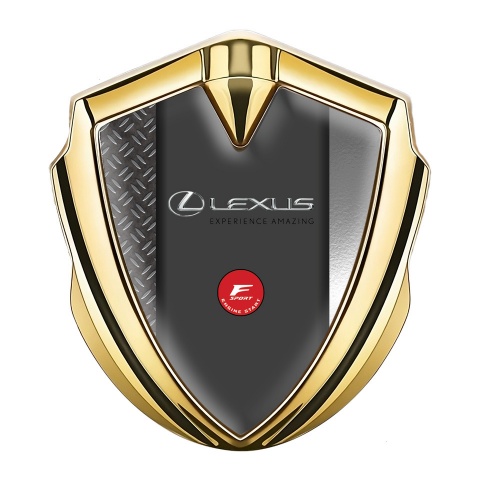Lexus 3d Emblem Badge Gold Dark Treadplate F Sport Logo Edition