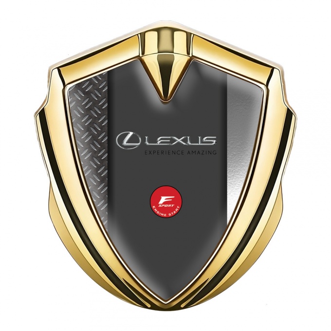 Lexus 3d Emblem Badge Gold Dark Treadplate F Sport Logo Edition