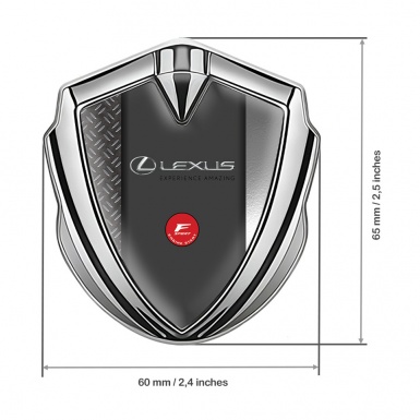 Lexus 3d Emblem Badge Silver Dark Treadplate F Sport Logo Edition