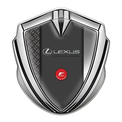 Lexus 3d Emblem Badge Silver Dark Treadplate F Sport Logo Edition