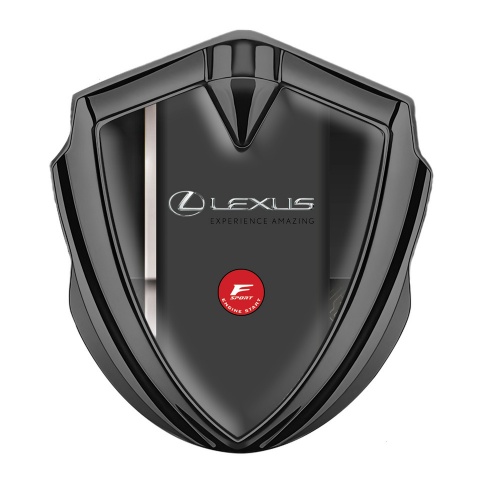 Lexus 3d Emblem Badge Graphite White Racing Stripe F Sport Logo Design