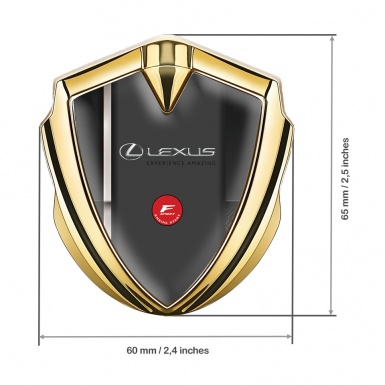Lexus 3d Emblem Badge Gold White Racing Stripe F Sport Logo Design