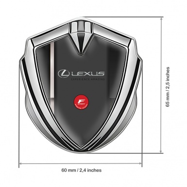 Lexus 3d Emblem Badge Silver White Racing Stripe F Sport Logo Design