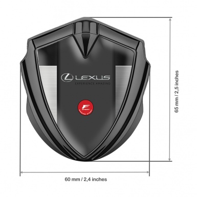 Lexus Silicon Emblem Graphite Brushed Steel Panel F Sport Logo Design