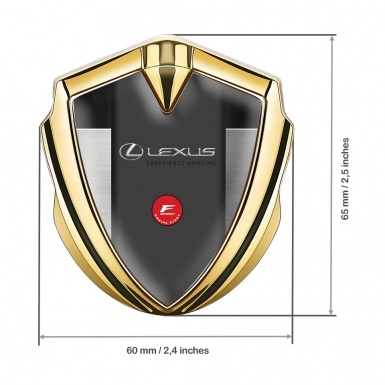 Lexus Silicon Emblem Gold Brushed Steel Panel F Sport Logo Design