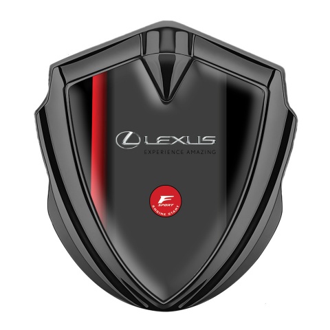 Lexus Emblem Car Badge Graphite Crimson Stripe F Sport Logo Design