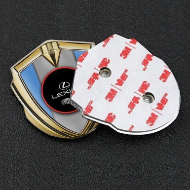 Lexus Domed Emblem Badge Gold Ice Blue Red Ring Chrome Logo