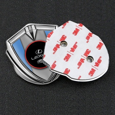 Lexus Domed Emblem Badge Silver Ice Blue Red Ring Chrome Logo
