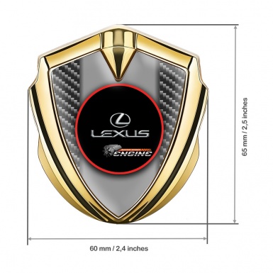 Lexus Emblem Metal Badge Gold Dark Carbon Red Ring Chrome Logo