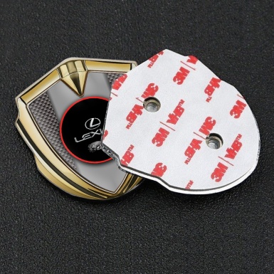 Lexus Silicon Emblem Badge Gold Grey Carbon Red Ring Chrome Logo